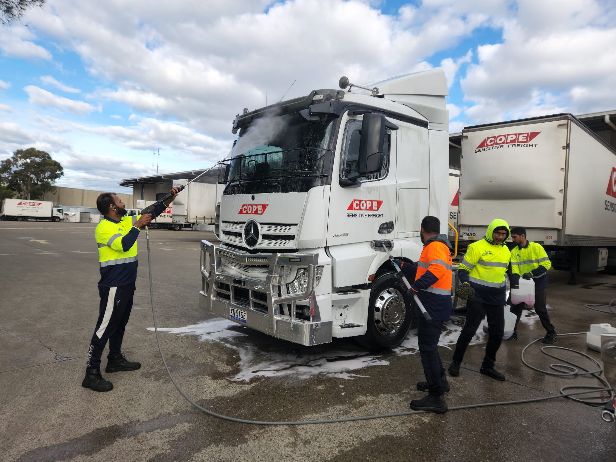 Clean and shiny truck after mobile wash service